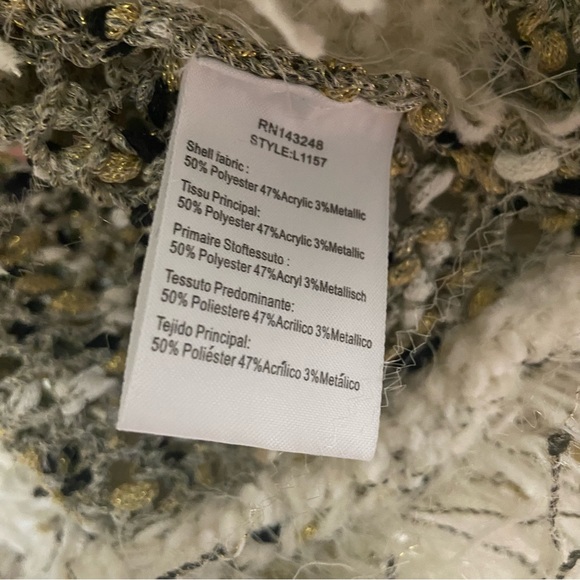 Anthropologie Moth Knit Poncho Sweater with bottom fringe Large - Picture 3 of 7